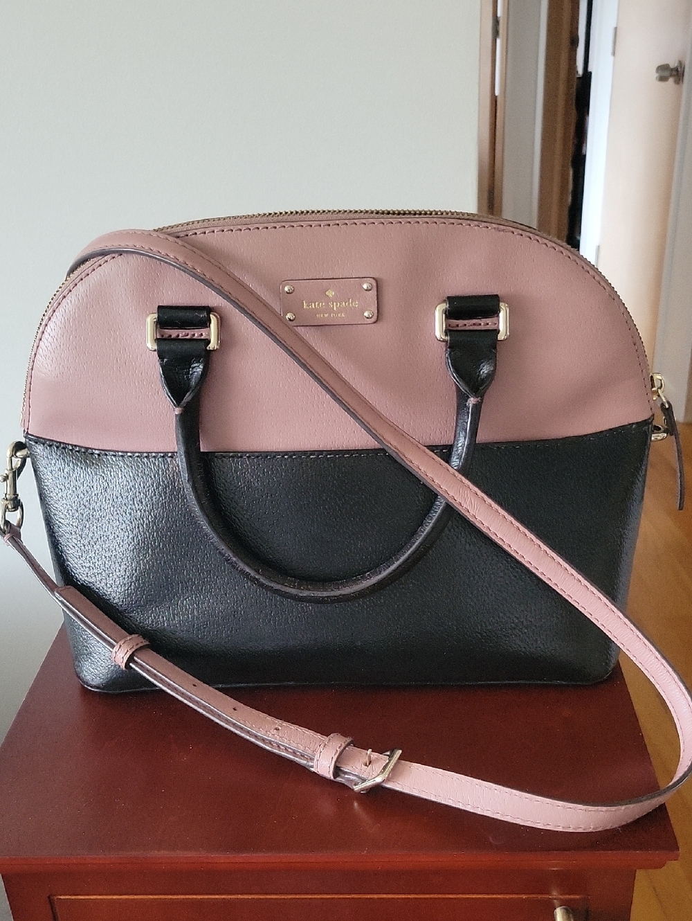 Kate Spade Carli Satchel Black & Pink
